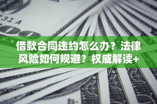 济南借款合同违约怎么办？法律风险如何规避？权威解读+实用指南